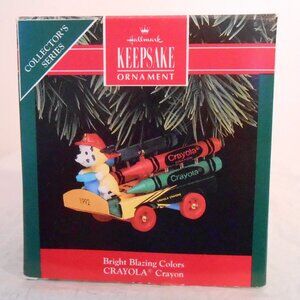 Hallmark Ornament 1992 Bright Blazing Colors Crayola Fire Truck Dalmation Dog